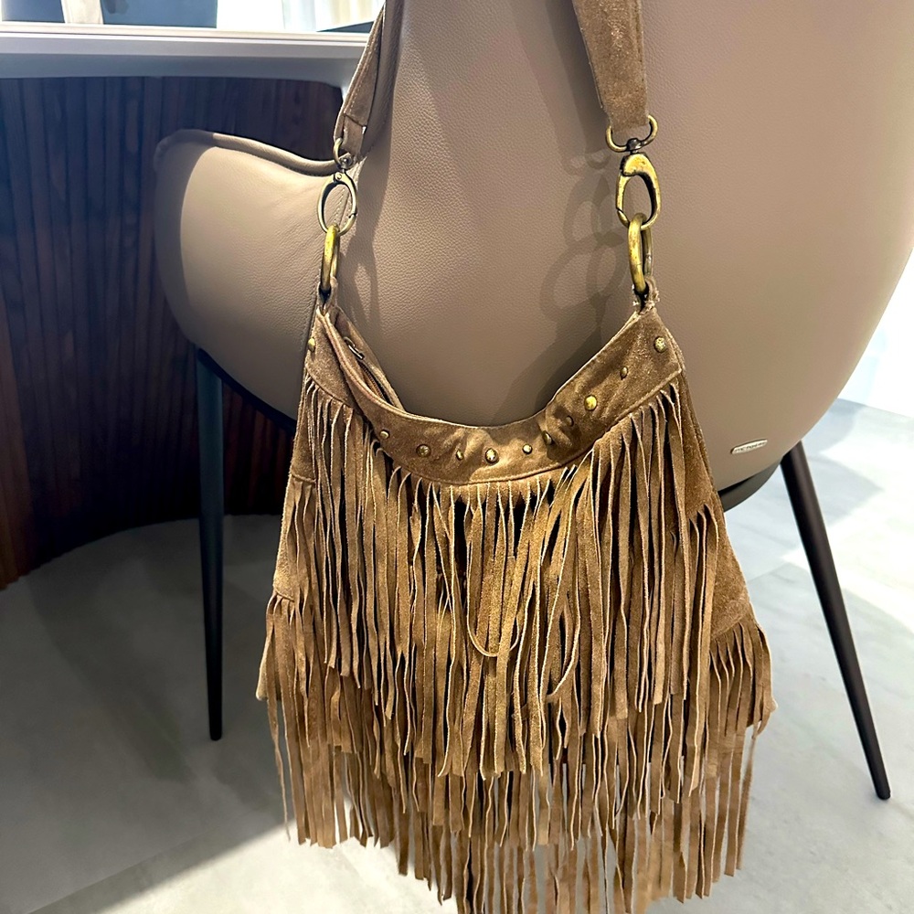 Suede shoulder bag
